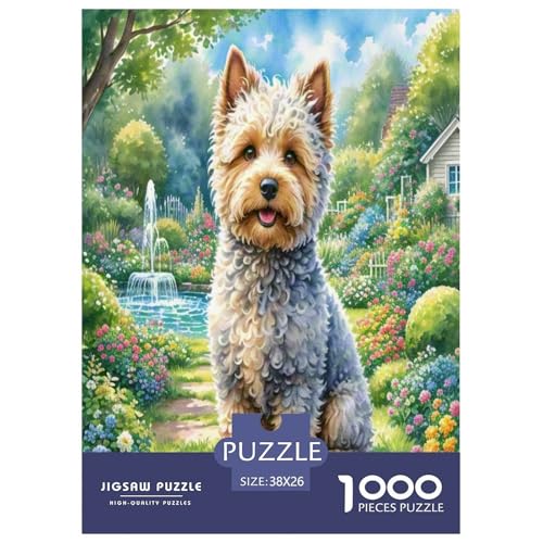 Der Bedlington Terrier 1000-teiliges Tierhund Puzzles Premium Quality Pädagogisch - Home Room Decoration Erwachsene Und Kinder Buntes Spielzeug 38x26cm/1000pcs von MMDASBVPE