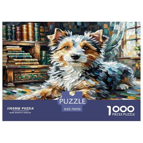 Der Bedlington Terrier 1000-teiliges Tierhund Puzzles Premium Quality Pädagogisch - Home Room Decoration Erwachsene Und Kinder Buntes Spielzeug 70x50cm/1000pcs von MMDASBVPE