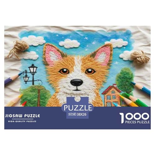 Der Bedlington Terrier 1000-teiliges Tierhund Puzzles Premium Quality Pädagogisch - Home Room Decoration Für Erwachsene, Familien Passen Geschenk Für Kinder Von 12 Jahren 38x26cm/1000pcs von MMDASBVPE
