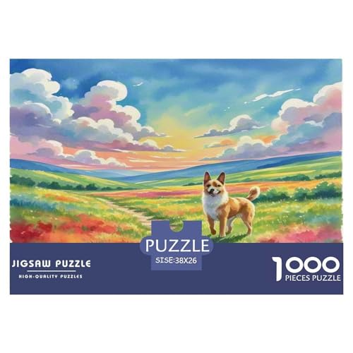 Der Bedlington Terrier 1000-teiliges Tierhund Puzzles Premium Quality Pädagogisch - Home Room Decoration Für Erwachsene, Familien Passen Wertvoll Geschenk Für Kinder 38x26cm/1000pcs von MMDASBVPE