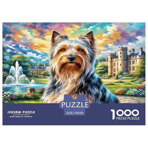 Der Bedlington Terrier 1000-teiliges Tierhund Puzzles Premium Quality Pädagogisch - Home Room Decoration Für Erwachsene, Familien Passen Wertvoll Geschenk Für Kinder 70x50cm/1000pcs von MMDASBVPE