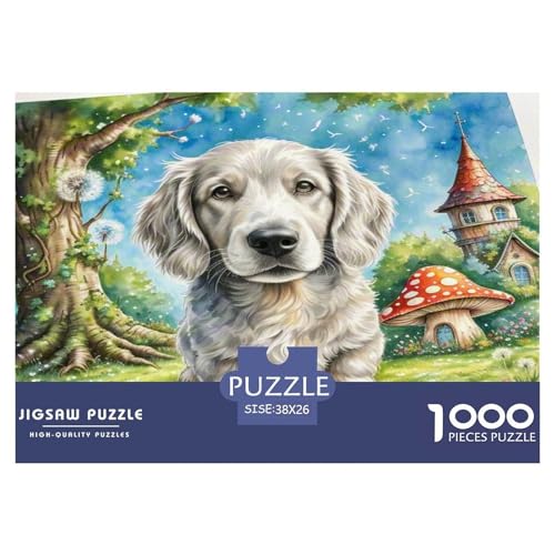 Der Bedlington Terrier 1000-teiliges Tierhund Puzzles Premium Quality Pädagogisch - Home Room Decoration Für Erwachsene Und Kinder Ab 12 Jahren Wertvoll Geschenk Für 38x26cm/1000pcs von MMDASBVPE