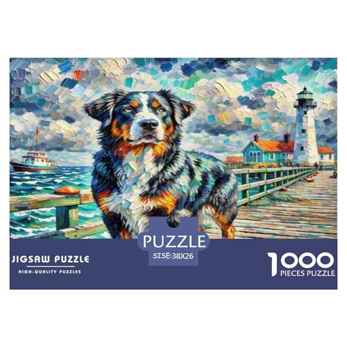 Der Bedlington Terrier 1000-teiliges Tierhund Puzzles Premium Quality Pädagogisch - Home Room Decoration Für Erwachsene Und Kinder Ab 12 Jahren Wertvoll Geschenk Für 38x26cm/1000pcs von MMDASBVPE