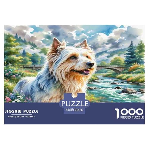Der Bedlington Terrier 1000-teiliges Tierhund Puzzles Premium Quality Pädagogisch - Home Room Decoration Unterhaltung Für Erwachsene Und Kinder Geschenk Für Von 12 Jahren 38x26cm/1000pcs von MMDASBVPE