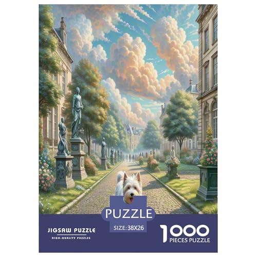 Der Bedlington Terrier 1000-teiliges Tierhund Puzzles Premium Quality Pädagogisch - Home Room Decoration Unterhaltung Für Erwachsene Und Kinder Geschenk Für Von 12 Jahren 38x26cm/1000pcs von MMDASBVPE