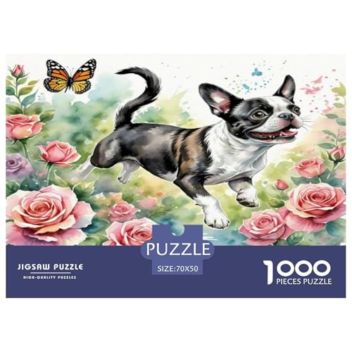 Der Boston Terrier 1000 Teile Tier Puzzles Herausforderndes Pädagogisch - Home Room Decoration Erwachsene Und Kinder Wertvoll Geschenk Für 70x50cm/1000pcs von MMDASBVPE