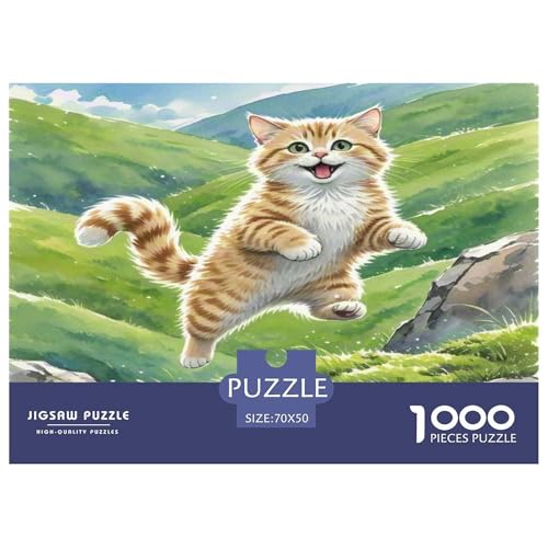 Dongcini Katze 1000 Teile Tier Puzzles Premium Quality Familienspiel - Home Room Decoration Erwachsene Und Kinder Buntes Spielzeug 70x50cm/1000pcs von MMDASBVPE