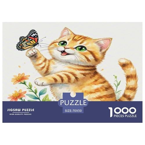 Dongcini Katze 1000 Teile Tier Puzzles Premium Quality Familienspiel - Home Room Decoration Erwachsene Und Kinder Buntes Spielzeug 70x50cm/1000pcs von MMDASBVPE