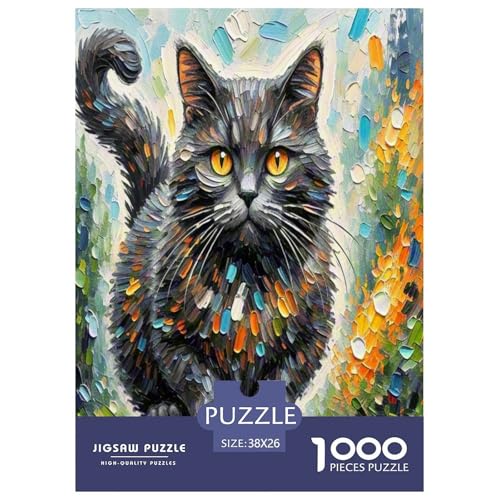 Dongcini Katze 1000 Teile Tier Puzzles Premium Quality Familienspiel - Home Room Decoration Für Erwachsene Und Kinder Ab 12 Jahren Buntes Spielzeug 38x26cm/1000pcs von MMDASBVPE