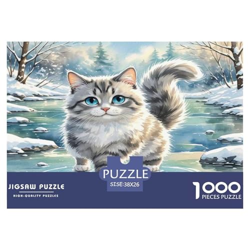 Dongcini Katze 1000 Teile Tier Puzzles Premium Quality Familienspiel - Home Room Decoration Für Erwachsene Und Kinder Ab 12 Jahren Wertvoll Geschenk Für 38x26cm/1000pcs von MMDASBVPE