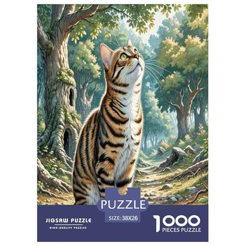 Dongcini Katze 1000 Teile Tier Puzzles Premium Quality Familienspiel - Home Room Decoration Für Erwachsene Und Kinder Ab 12 Jahren Wertvoll Geschenk Für 38x26cm/1000pcs von MMDASBVPE
