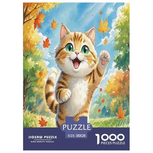 Dongcini Katze 1000 Teile Tier Puzzles Premium Quality Familienspiel - Home Room Decoration Für Erwachsene Und Kinder Ab 12 Jahren Wertvoll Geschenk Für 38x26cm/1000pcs von MMDASBVPE