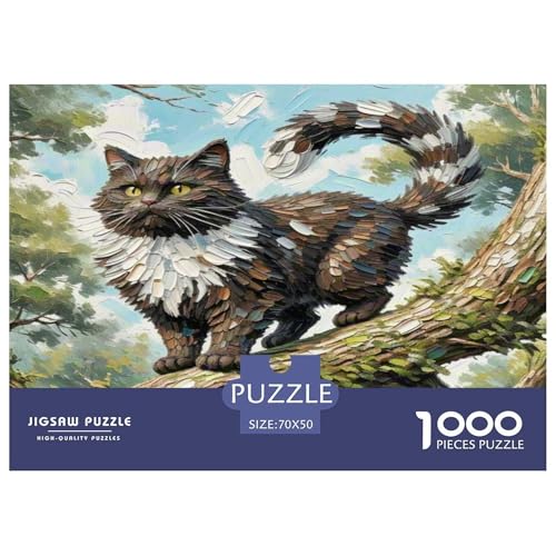 Dongcini Katze 1000 Teile Tier Puzzles Premium Quality Pädagogisch - Home Room Decoration Erwachsene Und Kinder Buntes Spielzeug 70x50cm/1000pcs von MMDASBVPE