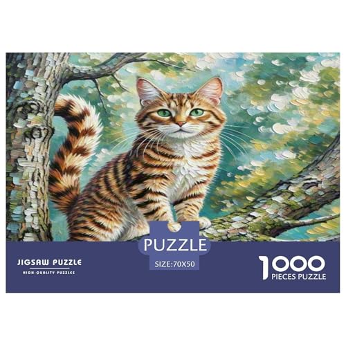 Dongcini Katze 1000 Teile Tier Puzzles Premium Quality Pädagogisch - Home Room Decoration Erwachsene Und Kinder Buntes Spielzeug 70x50cm/1000pcs von MMDASBVPE