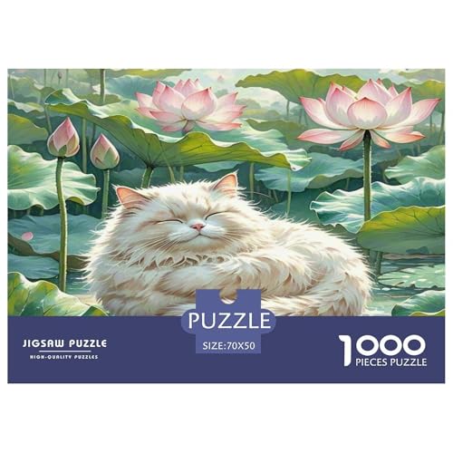 Dongcini Katze 1000 Teile Tier Puzzles Premium Quality Pädagogisch - Home Room Decoration Unterhaltung Für Erwachsene Und Kinder Buntes Spielzeug 70x50cm/1000pcs von MMDASBVPE
