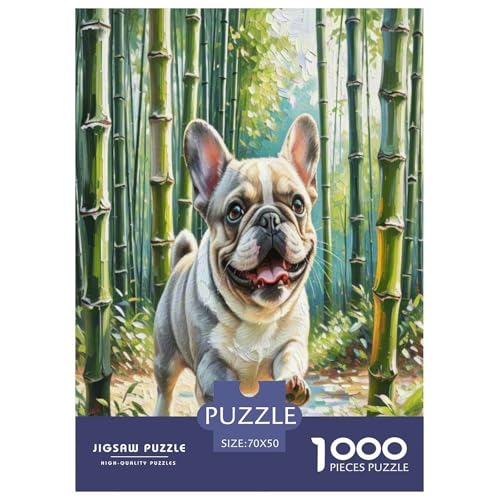 Französische Bulldogge 1000 Teile Kleine Tierhunde Puzzles Premium Quality Familienspiel - Home Room Decoration Erwachsene Und Kinder Wertvoll Geschenk Für 70x50cm/1000pcs von MMDASBVPE