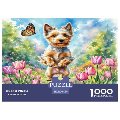 Irischer Terrier 1000 Teile Kleine Tierhunde Puzzles Herausforderndes Pädagogisch - Home Room Decoration Erwachsene Und Kinder Wertvoll Geschenk Für 70x50cm/1000pcs von MMDASBVPE