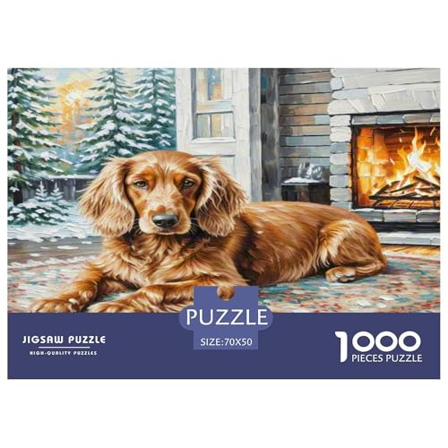 Irischer Terrier 1000 Teile Kleine Tierhunde Puzzles Herausforderndes Pädagogisch - Home Room Decoration Erwachsene Und Kinder Wertvoll Geschenk Für 70x50cm/1000pcs von MMDASBVPE