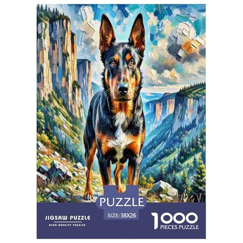 Irischer Terrier 1000 Teile Kleine Tierhunde Puzzles Premium Quality Familienspiel - Home Room Decoration Erwachsene Und Kinder Buntes Spielzeug 38x26cm/1000pcs von MMDASBVPE