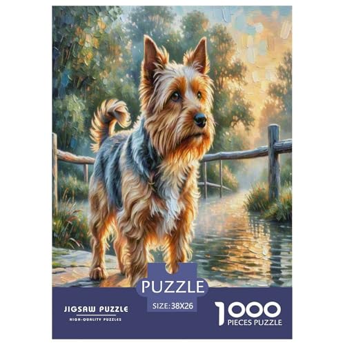 Irischer Terrier 1000 Teile Kleine Tierhunde Puzzles Premium Quality Familienspiel - Home Room Decoration Für Erwachsene, Familien Passen Wertvoll Geschenk Für Kinder 38x26cm/1000pcs von MMDASBVPE