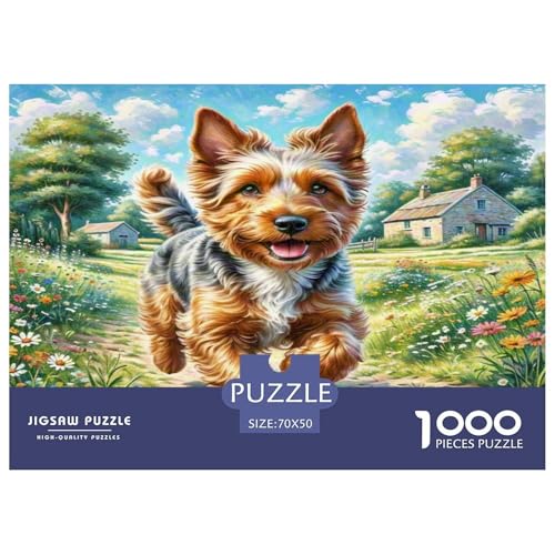 Irischer Terrier 1000 Teile Kleine Tierhunde Puzzles Premium Quality Familienspiel - Home Room Decoration Für Erwachsene, Familien Passen Wertvoll Geschenk Für Kinder 70x50cm/1000pcs von MMDASBVPE