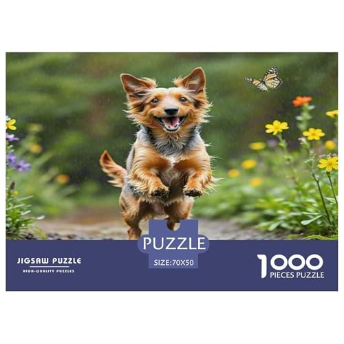 Irischer Terrier 1000 Teile Kleine Tierhunde Puzzles Premium Quality Pädagogisch - Home Room Decoration Erwachsene Und Kinder Buntes Spielzeug 70x50cm/1000pcs von MMDASBVPE