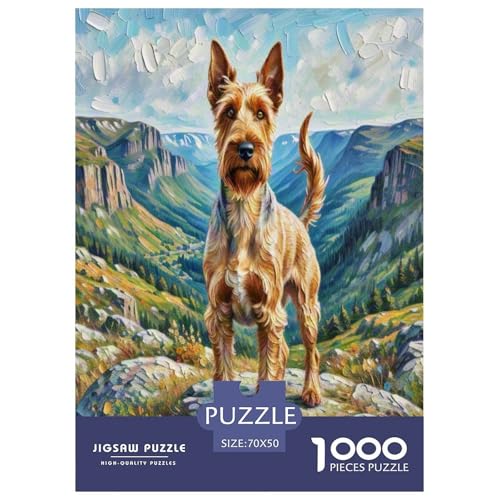Irischer Terrier 1000 Teile Kleine Tierhunde Puzzles Premium Quality Pädagogisch - Home Room Decoration Erwachsene Und Kinder Buntes Spielzeug 70x50cm/1000pcs von MMDASBVPE