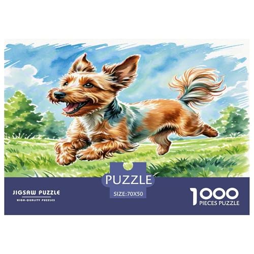 Irischer Terrier 1000 Teile Kleine Tierhunde Puzzles Premium Quality Pädagogisch - Home Room Decoration Unterhaltung Für Erwachsene Und Kinder Wertvoll Geschenk Für 70x50cm/1000pcs von MMDASBVPE