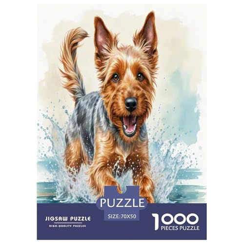 Irischer Terrier 1000 Teile Kleine Tierhunde Puzzles Premium Quality Pädagogisch - Home Room Decoration Unterhaltung Für Erwachsene Und Kinder Wertvoll Geschenk Für 70x50cm/1000pcs von MMDASBVPE