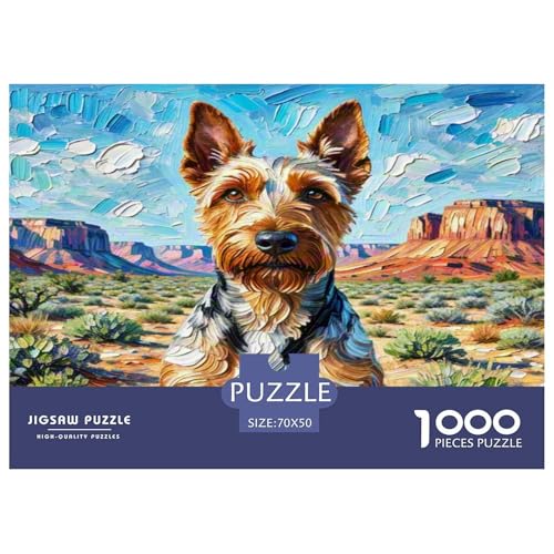 Irischer Terrier 1000 Teile Kleine Tierhunde Puzzles Premium Quality Pädagogisch - Home Room Decoration Unterhaltung Für Erwachsene Und Kinder Wertvoll Geschenk Für 70x50cm/1000pcs von MMDASBVPE