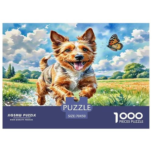 Irischer Terrier 1000-teiliges Kleine Tierhunde Puzzles Premium Quality Familienspiel - Home Room Decoration Erwachsene Und Kinder Buntes Spielzeug 70x50cm/1000pcs von MMDASBVPE