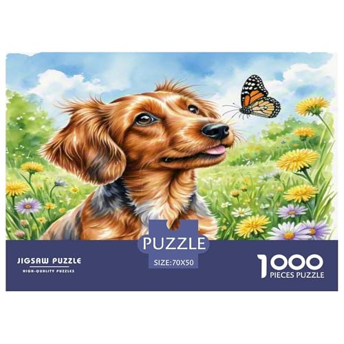 Irischer Terrier 1000-teiliges Kleine Tierhunde Puzzles Premium Quality Familienspiel - Home Room Decoration Erwachsene Und Kinder Buntes Spielzeug 70x50cm/1000pcs von MMDASBVPE