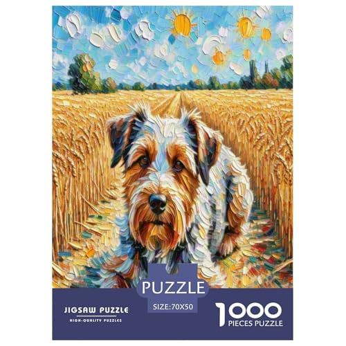Irischer Terrier 1000-teiliges Kleine Tierhunde Puzzles Premium Quality Familienspiel - Home Room Decoration Erwachsene Und Kinder Wertvoll Geschenk Für 70x50cm/1000pcs von MMDASBVPE