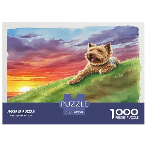 Irischer Terrier 1000-teiliges Kleine Tierhunde Puzzles Premium Quality Familienspiel - Home Room Decoration Erwachsene Und Kinder Wertvoll Geschenk Für 70x50cm/1000pcs von MMDASBVPE