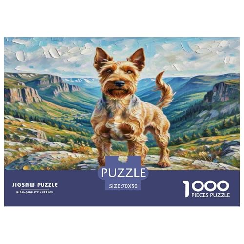 Irischer Terrier 1000-teiliges Kleine Tierhunde Puzzles Premium Quality Familienspiel - Home Room Decoration Erwachsene Und Kinder Wertvoll Geschenk Für 70x50cm/1000pcs von MMDASBVPE