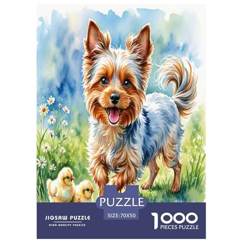 Irischer Terrier 1000-teiliges Kleine Tierhunde Puzzles Premium Quality Familienspiel - Home Room Decoration Unterhaltung Für Erwachsene Und Kinder Buntes Spielzeug 70x50cm/1000pcs von MMDASBVPE