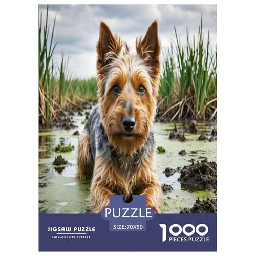 Irischer Terrier 1000-teiliges Kleine Tierhunde Puzzles Premium Quality Familienspiel - Home Room Decoration Unterhaltung Für Erwachsene Und Kinder Geschenk Für Von 12 Jahren 70x50cm/1000pcs von MMDASBVPE