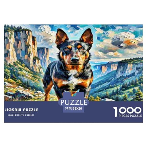 Irischer Terrier 1000-teiliges Kleine Tierhunde Puzzles Premium Quality Pädagogisch - Home Room Decoration Erwachsene Und Kinder Buntes Spielzeug 38x26cm/1000pcs von MMDASBVPE