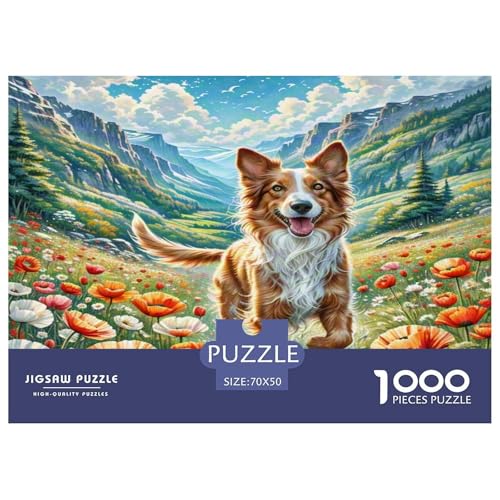 Irischer Terrier 1000-teiliges Kleine Tierhunde Puzzles Premium Quality Pädagogisch - Home Room Decoration Für Erwachsene, Familien Passen Wertvoll Geschenk Für Kinder 70x50cm/1000pcs von MMDASBVPE
