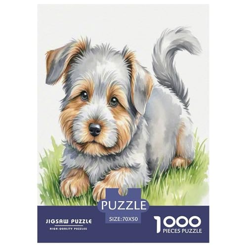 Irischer Terrier 1000-teiliges Kleine Tierhunde Puzzles Premium Quality Pädagogisch - Home Room Decoration Für Erwachsene, Familien Passen Wertvoll Geschenk Für Kinder 70x50cm/1000pcs von MMDASBVPE