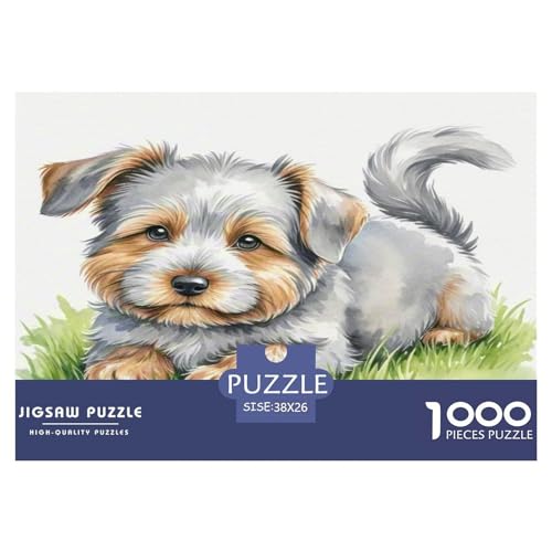 Irischer Terrier 1000-teiliges Kleine Tierhunde Puzzles Premium Quality Pädagogisch - Home Room Decoration Unterhaltung Für Erwachsene Und Kinder Wertvoll Geschenk Für 38x26cm/1000pcs von MMDASBVPE