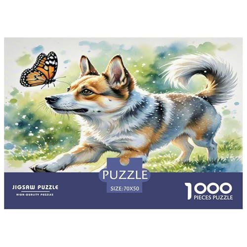 Japanischer spitzer Nasenhund 1000 Teile Kleine Tierhunde Puzzles Herausforderndes Pädagogisch - Home Room Decoration Erwachsene Und Kinder Wertvoll Geschenk Für 70x50cm/1000pcs von MMDASBVPE