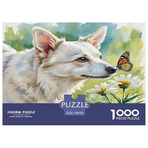 Japanischer spitzer Nasenhund 1000 Teile Kleine Tierhunde Puzzles Herausforderndes Pädagogisch - Home Room Decoration Erwachsene Und Kinder Wertvoll Geschenk Für 70x50cm/1000pcs von MMDASBVPE