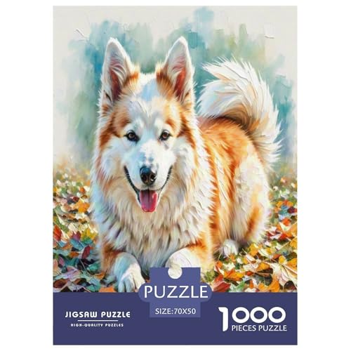 Japanischer spitzer Nasenhund 1000 Teile Kleine Tierhunde Puzzles Premium Quality Familienspiel - Home Room Decoration Für Erwachsene, Familien Passen Buntes Spielzeug 70x50cm/1000pcs von MMDASBVPE