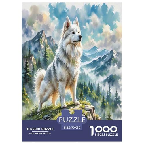 Japanischer spitzer Nasenhund 1000 Teile Kleine Tierhunde Puzzles Premium Quality Pädagogisch - Home Room Decoration Für Erwachsene, Familien Passen Buntes Spielzeug 70x50cm/1000pcs von MMDASBVPE
