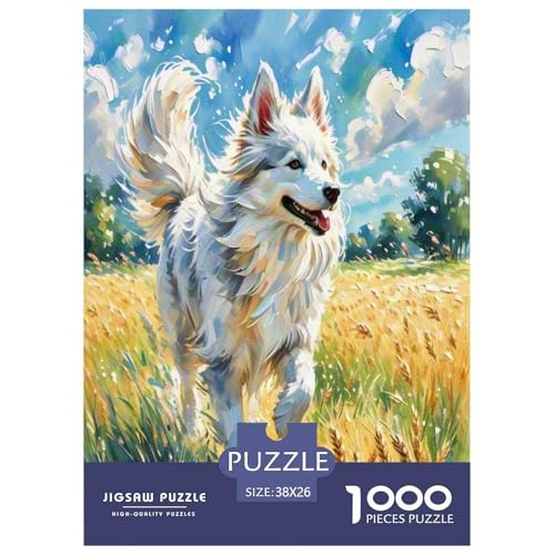 Japanischer spitzer Nasenhund 1000-teiliges Kleine Tierhunde Puzzles Premium Quality Familienspiel - Home Room Decoration Erwachsene Und Kinder Buntes Spielzeug 38x26cm/1000pcs von MMDASBVPE