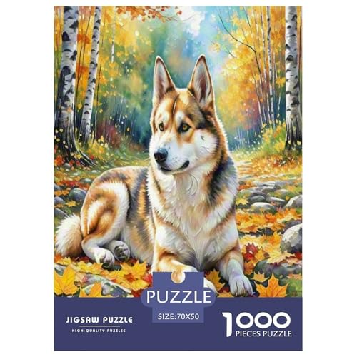 Japanischer spitzer Nasenhund 1000-teiliges Kleine Tierhunde Puzzles Premium Quality Familienspiel - Home Room Decoration Erwachsene Und Kinder Buntes Spielzeug 70x50cm/1000pcs von MMDASBVPE