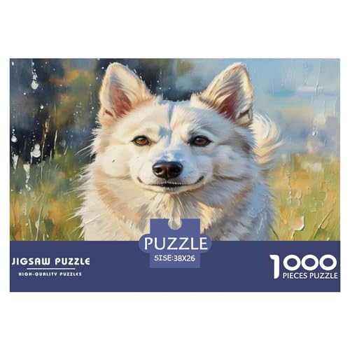 Japanischer spitzer Nasenhund 1000-teiliges Kleine Tierhunde Puzzles Premium Quality Familienspiel - Home Room Decoration Unterhaltung Für Erwachsene Und Kinder Buntes Spielzeug 38x26cm/1000pcs von MMDASBVPE