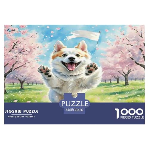 Japanischer spitzer Nasenhund 1000-teiliges Kleine Tierhunde Puzzles Premium Quality Familienspiel - Home Room Decoration Unterhaltung Für Erwachsene Und Kinder Wertvoll Geschenk Für 38x26cm/1000pcs von MMDASBVPE