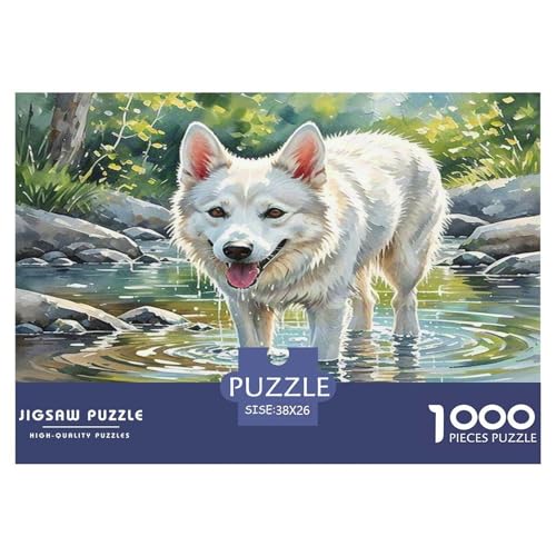 Japanischer spitzer Nasenhund 1000-teiliges Kleine Tierhunde Puzzles Premium Quality Pädagogisch - Home Room Decoration Unterhaltung Für Erwachsene Und Kinder Buntes Spielzeug 38x26cm/1000pcs von MMDASBVPE